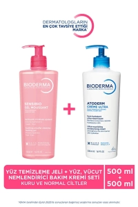  Normal Ciltler Micellar Yüz Temizleme Jeli & Kuru Ciltler Nemlendirici Yüz, Vücut Kremi 2'li Set
